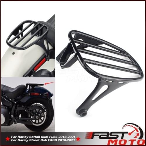 Motorbike Black Steel Luggage Support Solo Seat Fender Rail Bracket Kit # 50300120 For Harley Street Bob FXBB Softail Slim FLS