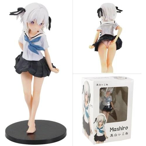 26cm Anime Pet girl in Sakura Shiina Mashiro Figure School Uniform JK PVC Action Figure Model Toys for Gift