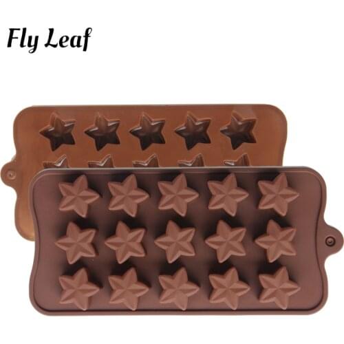 FlyLeaf DIY Chocolate Silicone Molds Five-pointed Star Candy Fondant Pudding Mould Cookie Cake Decoration Mold Baking Accessorie