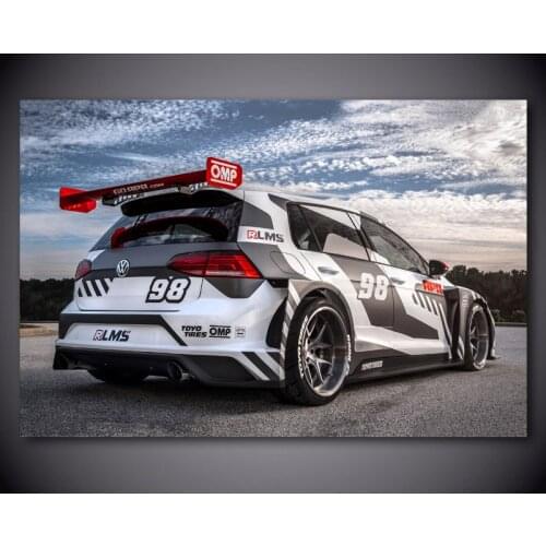 Golf RLMS 2018 Racing Cars SportsCar Wall Art Picture Silk Posters and prints Canvas Paintings Modern Home decoration