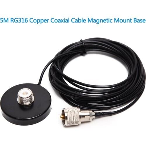 HH-N2RS Mount Magnetic Base with 5M/16.4ft Coaxial Cable for Bus Car Mobile Radio Antenna 55mm Diame Stable Mobile Radio Mount