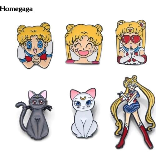 Homegaga Zinc alloy tie cartoon Cute Pins backpack clothes brooches for women hat decoration badges medals D2255