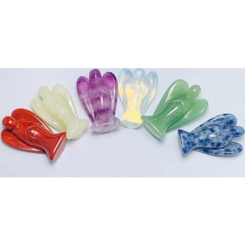 Angel Shape Crystal Stone Healing Reiki Energy Gemstone Pendant Figurine Gift For Home Decoration Craft Gift