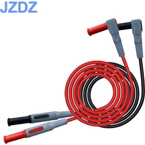 JZDZ 1 pair Multimeter Test Lead Safety Banana Plug 90 Degree To Straight Multimeter Test Cable 100CM J.70041