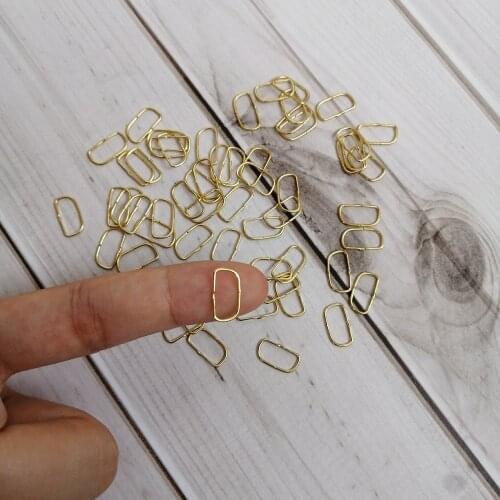 Camal 100pcs 6x12mm Gold Color D shaped 304 Stainless Rings Pins Hooks Connectors Crystal Beads Prisms Chandelier Lamp Parts