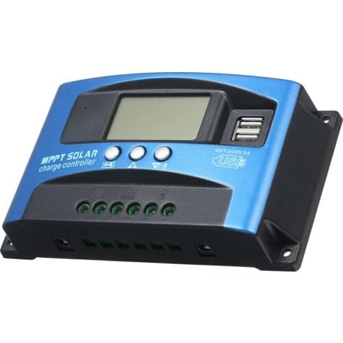 30/40/50/60A MPPT Solar Charge Controller Dual USB LCD Display Auto Solar Cell Panel Charger Regulator