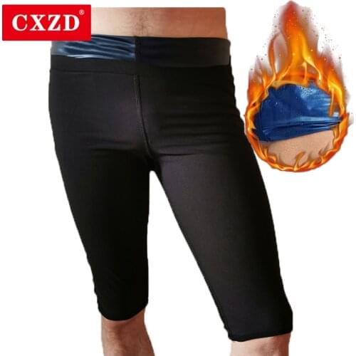 CXZD 2021 Shapewear Waist Tight-fitting for Men Fat Burning Sauna Effect Sweating pants Gym Fitness Hot Thermo Body Shapers