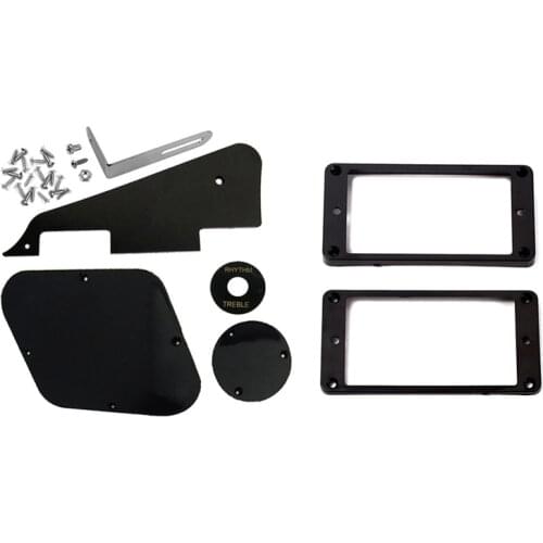 1 Set Pickguard Cavity Switch Covers Pickup Selector Plate Bracket Screws & 2Pcs Humbucker Pickups Frame Mounting Rings