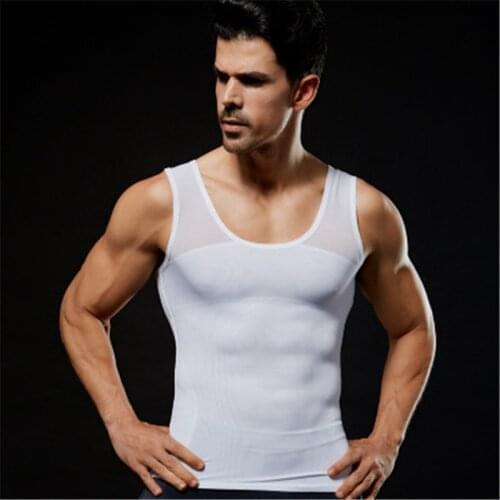Compression Men Body Shaper Black/White Fitness Tops Running Vest High Quality Sports Sleeveless Garment Male Shaper Wear