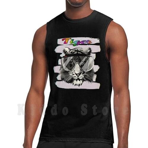 Tiger Face Tank Tops Vest 100% Cotton Flying Tigers Squadron Clemson Tiger King Lsu Lwild Cat Tiger Face Auburn Tiger