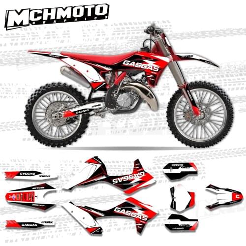 MCHMFG for Custom Team Graphics Backgrounds Decals Stickers Kit For GASGAS EC MC 2021 2022 2023 Decals Stickers