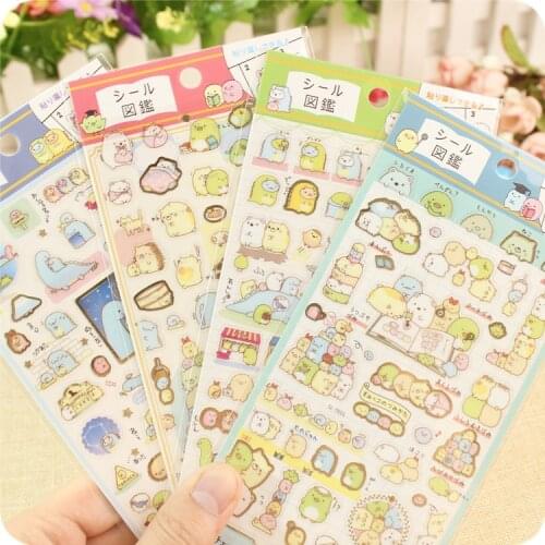 Cute Cartoon Funny Corner creature Stickers Seal Sticker Color Hand Account Decoration Wall Stickers Korean Campus Stationery