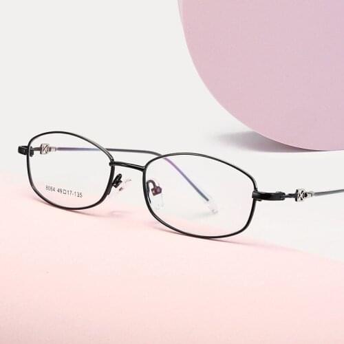 Fashional Female Half Rim Spectacles Reteo Business Style Metal Frame Glasses Myopia Eyewears