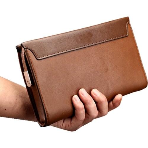 Male clutches bag Men Wallet genuine leather money bag Card Holder wallet male mobile phone wallet men business wallet Purse