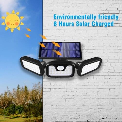 Waterproof Solar Light PIR Motion Sensor Outdoor Solar Lamp 74 LEDS 4000mAH Battery Solar Wall Mounted Light For Garden Street