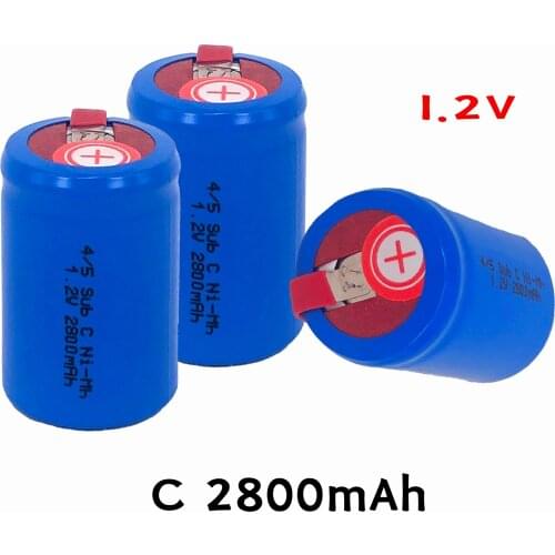 2021 New 4/5SC SC Sub C li-ion Li-Po Lithium Battery high-discharge 1.2V 2800mAh Rechargeable Ni-MH Batteries With Welding Tabs