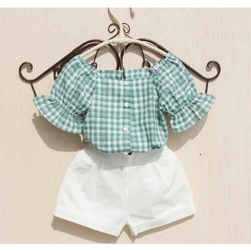 New Arrival Girls Summer Blouses Casual Cotton Kids Plaid Shirt Toddler Button Down Shirts Ruffle Kids Clothes Girls 8 To 12 14Y