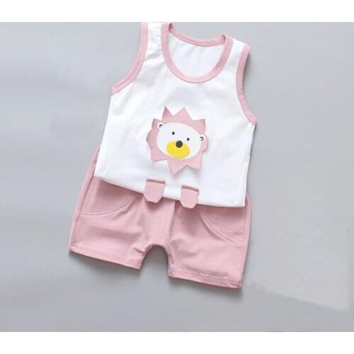 Summer New Kids Clothing Sets Cartoon Flower Baby Boys Girls Clothes Vest+Shorts Family Clothing Sets Casual Childrens Clothing