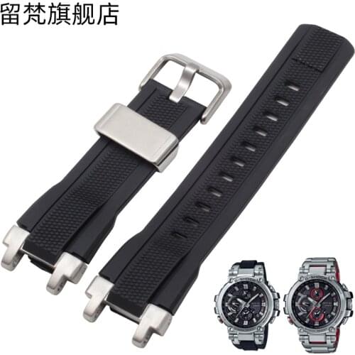 Suitable for CASIO MTG-B1000 G1000 Watch Strap Black Red High Quality Silicon Rubber Watchband mens wrist watch band bracelet