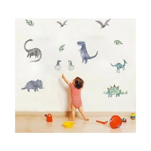 PVC Wall Sticker Coloured Dinosaur Removable Self-adhesive Baby Room Wall Decoration kids Room Background DIY Decor Wallpaper