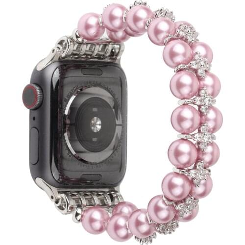 Girl Watch Strap for Apple Watch band 44mm 40mm 38mm 42mm Women Bracelet for iwatch Series 6 5 4 3 2 1 Luxury Strap Silver