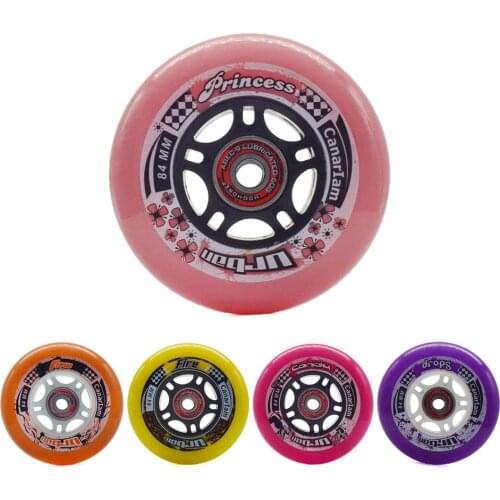 2pcs 84mm 90mm 100mmInline Speed Skates Wheel 24mm 84A Roller Skates Rodas High Elastic PU Track Slalom Street Road Tyre ILQ-11