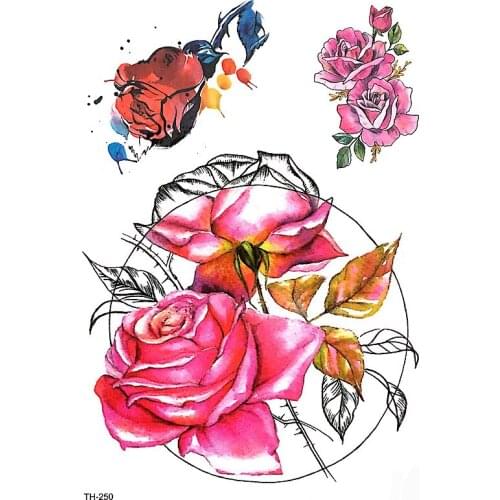 Samll Arm Sleeve Tattoo Waterproof Temporary Tattoo Sticker Rose Full Flower Tatoo Body Art Tattoo