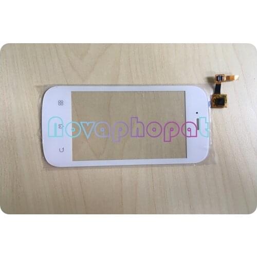 Novaphopat White Sensor Screen For FLY IQ256 Touch Screen Digitizer Glass lens Touch panel Replacement Without Front Camera Hole