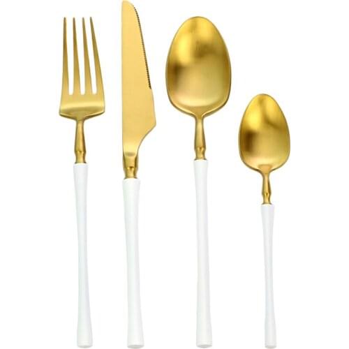 Dinnerware Stainless Steel Dinnerware Kitchenware Dinner Cutlery Set Luxury Tableware Set Knife Fork Spoon Flatware Silverware