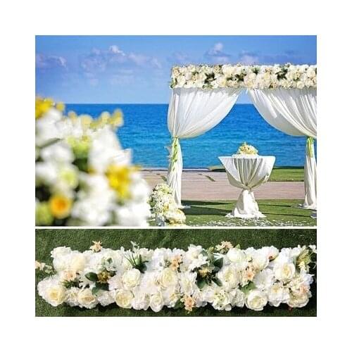 Wedding White artifical rose Flowers strips pavillion Wedding canopy flower decoration Event Props 3M x 24cm