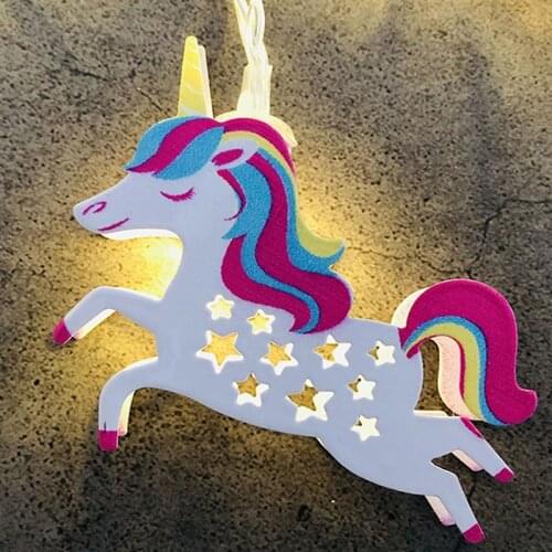 10/20 LED Childrens Room Cute Animal Unicorn LED String Lights for Holiday Lights Wall Window Tree Decorative Lights Party Yard