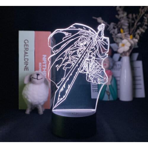 Manga 3d LED Lamp Berserk Guts Figure for Childrens Room Decor Night Light Kids Birthday Gift Anime Led Light Bedroom