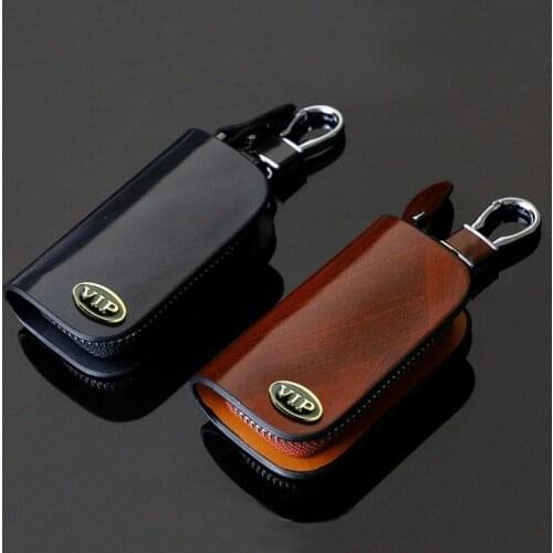 Universal Car Leather Key Fob Case Cover Holder Bag Keychain Wallet Pouch for Mercedes BMW Audi VW Toyota Honda Skoda Peugoet VW