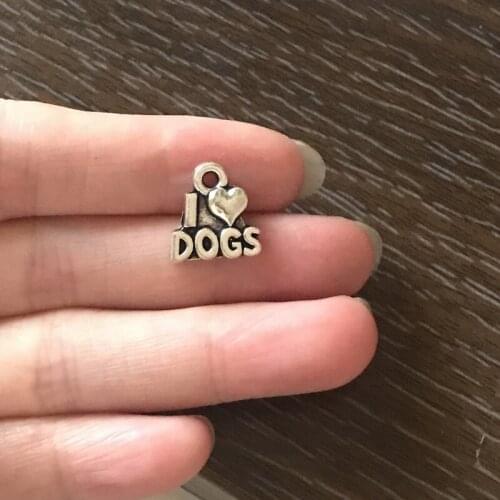 20PCS DIY Jewelry Making I Love Dog Charms Zinc Alloy Pendant Charm for Bracelet Necklaces Earrings Bookmarks Zipper Pulls