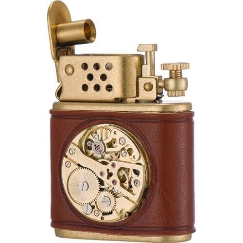 Zorro Luxury Handmade Cigarette Lighter Fine Copper Genuine Leather Movement Kerosene Lighters Smoking Accessories Gift for Men