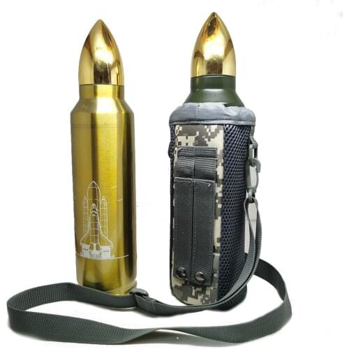 1000ML 304 Stainless Steel Kettle Vacuum Thermal Flask Bullet Cup With Camouflage Kettle Bag Portable Vacuum Flasks Sport Bottle