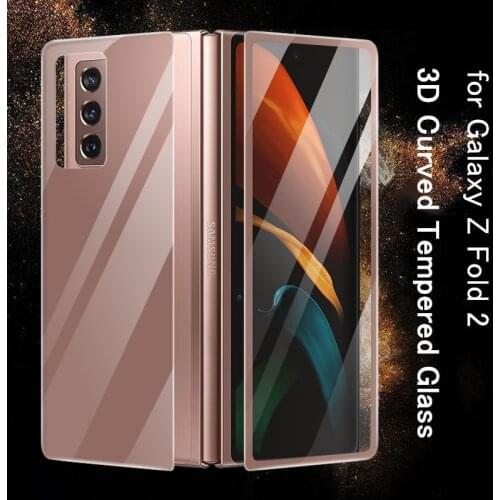 Tempered Glass 3D Curved For Samsung Galaxy Z Fold 2 Full Coverage Galaxy Z Fold2 Screen Protector Back Tempered Glass Cover