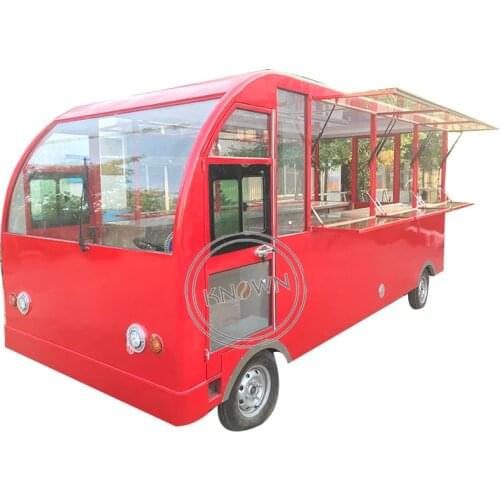 5m Big Space Food Bus Electric Mobile Food Truck Moving Dining Cart Outdoor Street Food Truck