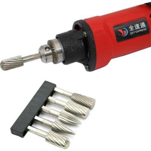5pcs/set Rigid High Speed Steel Rotary File, Rotary Engraving Tool, Rotary Grinding Head, Polishing Wood File