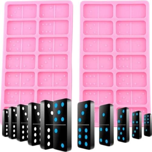 Shiny Dominoes Silicone Epoxy Resin Mould Cake Fondant Mold Cake Decorating Tools DIY Soap Candy Clay Chocolate Gumpaste Moulds