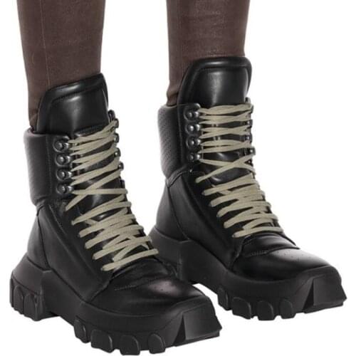 Tuziblobo Winter Mens high shaft ankle boots Lace Up high platform genuine cow leather Sneaker Luxury Trainers Boots for male