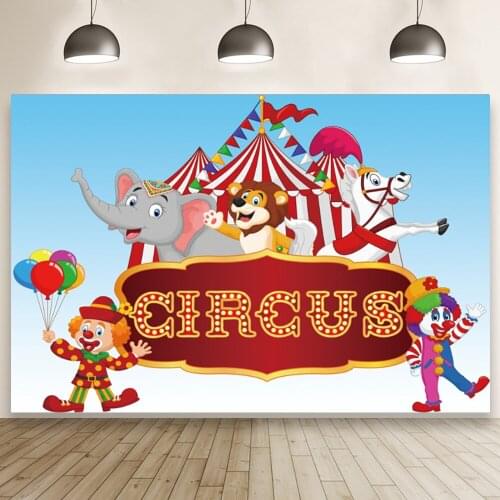 Circus Clown Show Tent Children Birthday Party Backdrop Studio Photography Baby Shower Background Prop Poster Decoration