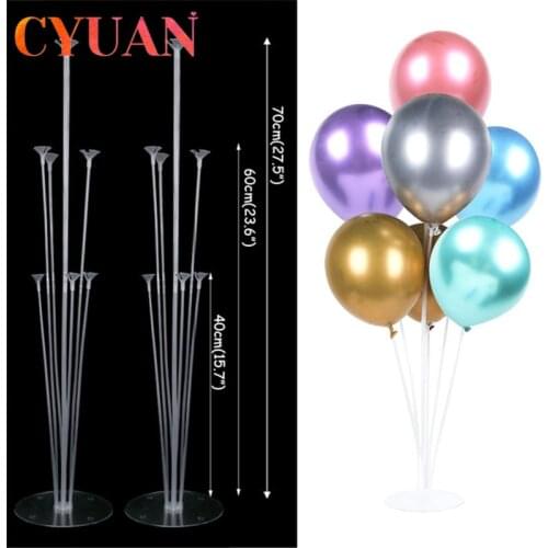 CYUAN 1Set 7 Tubes Balloon Stand Balloon Holder Column Confetti Balloons Baby Shower Birthday Party Wedding Xmas Decoration