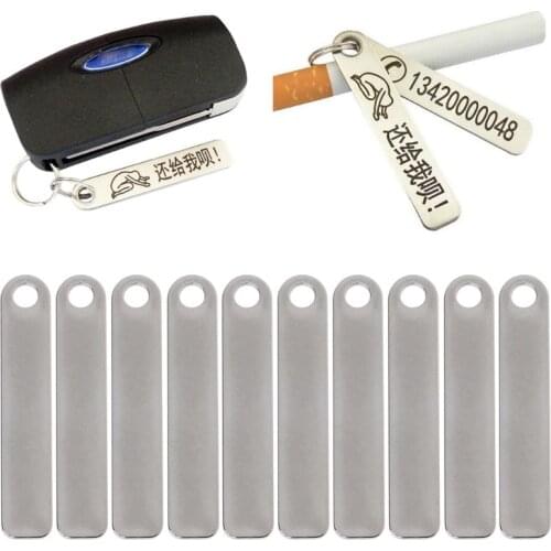 Custom Phone Number Keychain Anti-lost Pendant Blank Bar Keyring Jewelry Making