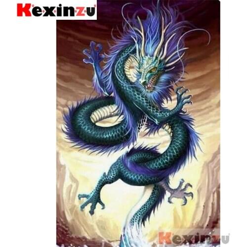 Kexinzu New product Full 5D DIY Square/Round Drill Diamond Painting "dragon" 3d Diamond Embroidery Cross Stitch Decor Gift K@546