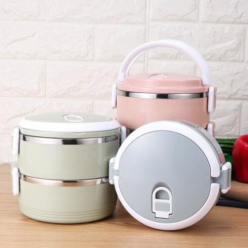 Gradient Color Japanese Lunch Box Thermal for Food Bento Container Box Stainless Steel LunchBox for Kids Portable Picnic School