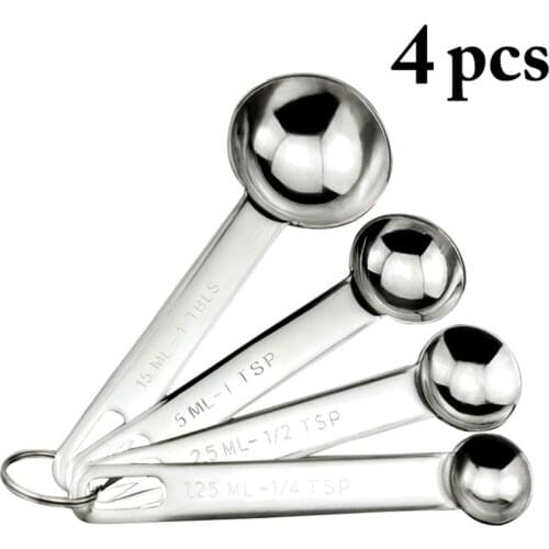4pcs Stainless Steel Measuring Spoon Measuring Teaspoon Measuring Tools Baking Accessories Kitchen Gadgets