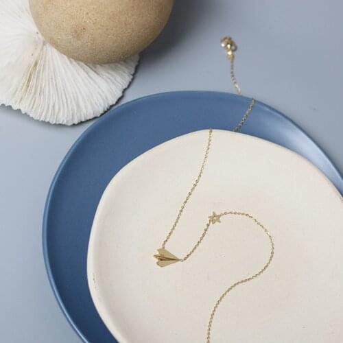 MODAGIRL Stainless Steel Jewelry Gold Choker Necklace Aesthetic Star Airplane Chain Necklace Women Novelty 2020