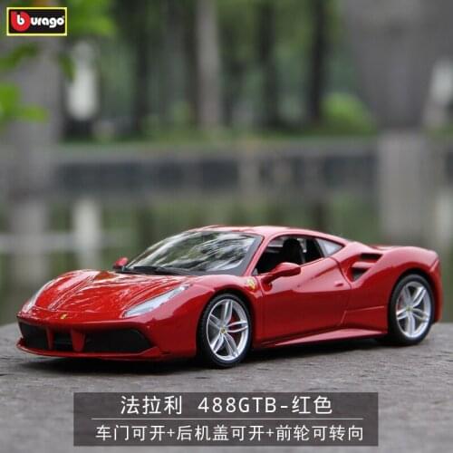 Bburago 1:24 FERRARI 488GTB simulation alloy car model Collect gifts toy