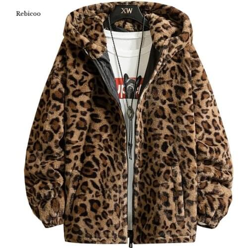 Fashion New Warm love Winter Jacket Men coat woman Hooded faux Fur Leopard Casual Slim Parka Mens Winter Coat